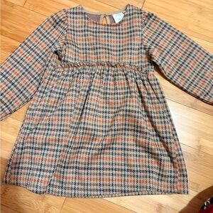 ZARA Plaid Long Sleeve Kids Dress